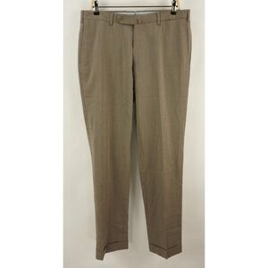 INCOTEX Soft Twill High Comfort Wool Trouser Men's 36 x 34 Brown Beige Cuffed